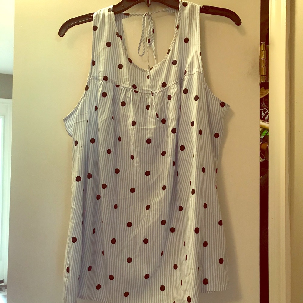 Crown & Ivy Sleeveless Polka Dot Top Sz Xl